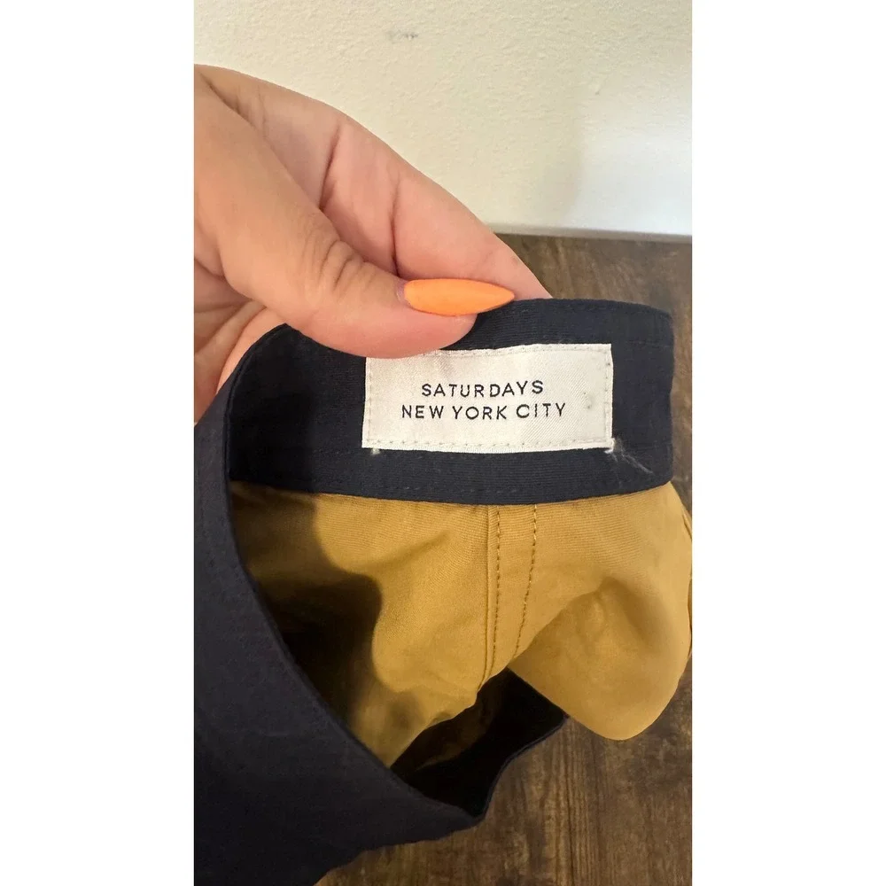 Saturdays NYC Men's Colorblock Board Shorts Navy Yellow Swim Trunks Size 31